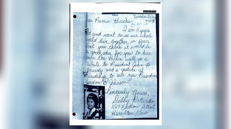 A Hamilton girl wrote Premier Nikita Khrushchev in 1963 following the assassination of President John F. Kennedy. Her letter was included in the former KGB's dossier on the JFK assassination. The dossier was released by the U.S. government on Oct. 15, 2025, after receiving it from the Russian government. SOURCE: JFK FILES
