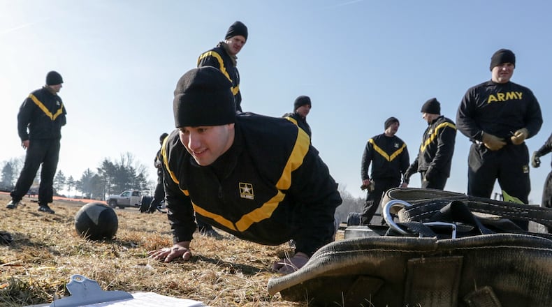 A soldier performing push-ups. CONTRIBUTED/Staff Sgt. Michael Carden