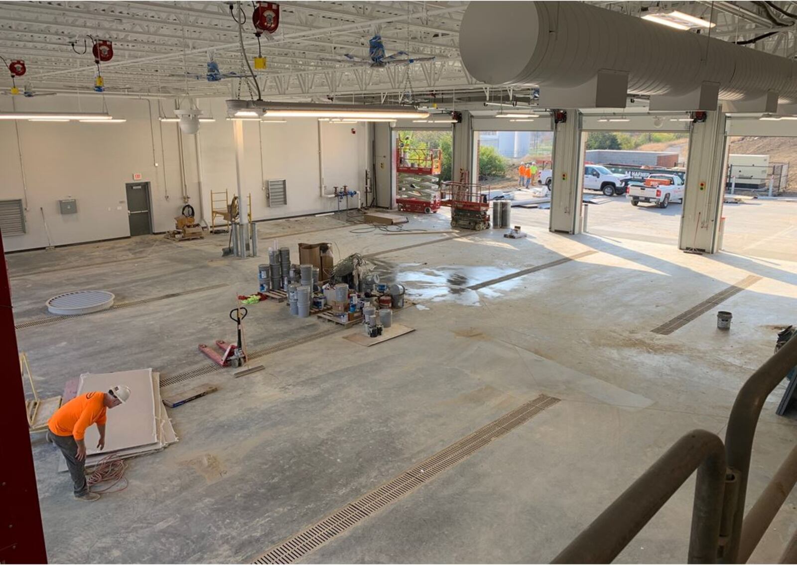 Station 41 crews will be able to drive their apparatus and vehicles through the rear doors instead of having to back them up when they return after a run. ED RICHTER/STAFF