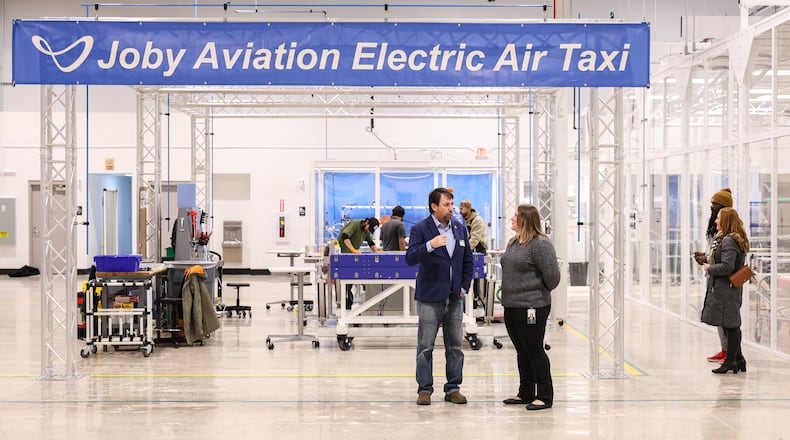 Joby Aviation held a reception and tour of its new plant near Dayton International Airport on Monday, Nov. 10. BRYANT BILLING/STAFF