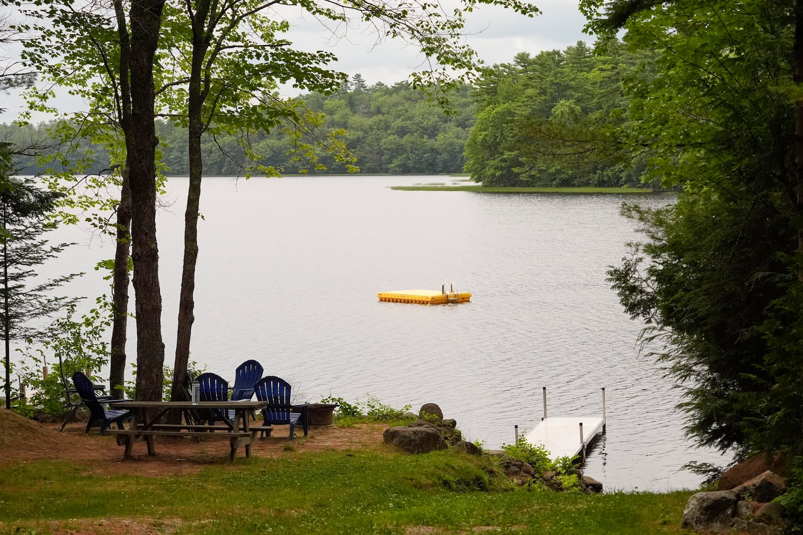 Crawford Pond is seen Wednesday, July 9, 2025, in Union, Maine. Police are investigating the murder of a woman last seen paddleboarding on the pond. (AP Photo/Robert F. Bukaty)