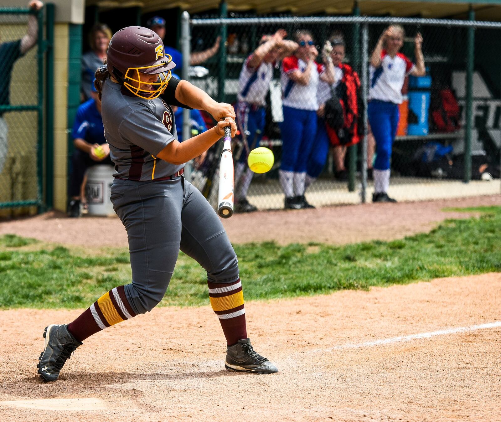 Ally Ivey of Ross smacks a two-run double in the fifth inning Friday during a Division II district final against Clinton-Massie at Mason. NICK GRAHAM/STAFF
