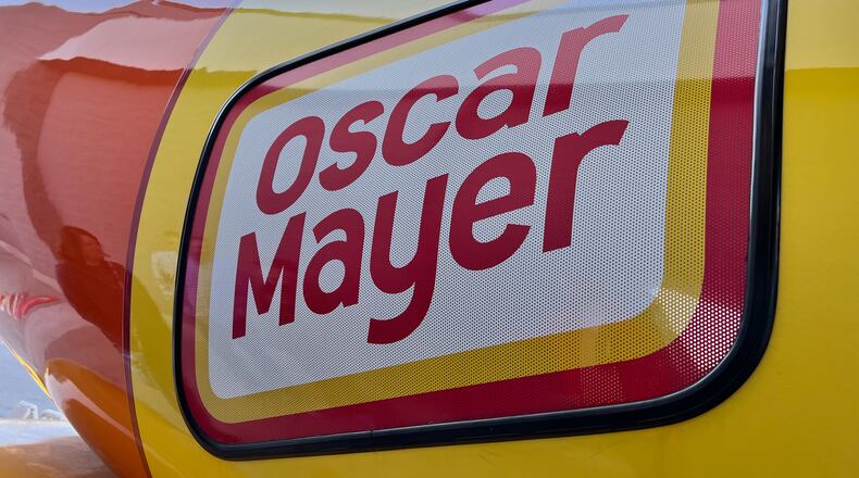The Oscar Mayer Wienermobile visited Walmart on Brandt Pike in Huber Heights on Saturday, Nov. 19, 2022. TOM GILLIAM/CONTRIBUTING PHOTOGRAPHER