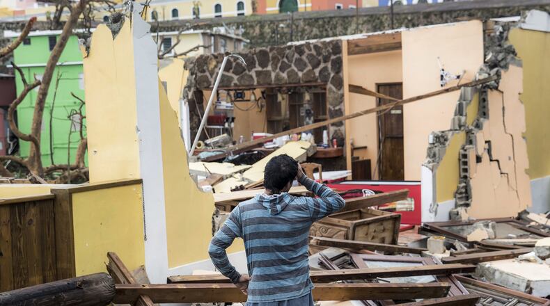Damaged homes in the La Perla neighborhood after Hurricane Maria made landfall in San Juan, Puerto Rico. The majority of the island has lost power, in San Juan many are left without running water or cell phone service, and the Governor said Maria is the “most devastating storm to hit the island this century.” (Photo by Alex Wroblewski/Getty Images)