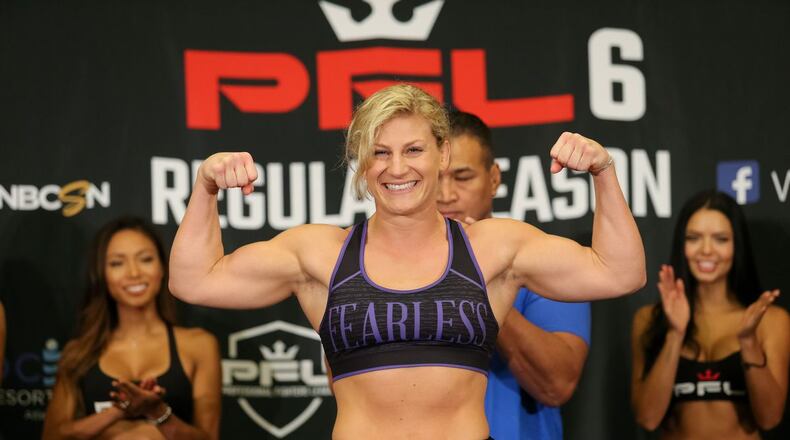 Kayla Harrison, of Middletown, is undefeated in five professional fights. She will be in Middletown Saturday for the grand opening of a martial arts studio.