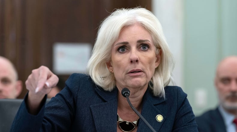 National Transportation Safety Board (NTSB) Chairwoman Jennifer Homendy testifies before the Senate Committee on Commerce, Science, and Transportation hearing at Capitol Hill, Thursday, Feb. 12, 2026, in Washington. (AP Photo/Jose Luis Magana)