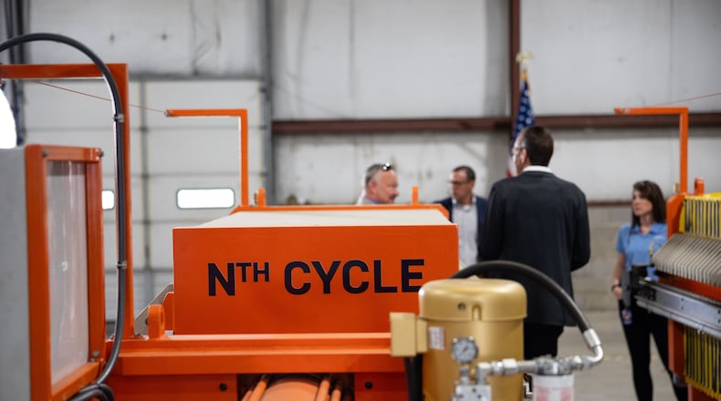 Nth Cycle, an innovative critical metals extraction and refining company, has announced the commissioning of a 21,000-square-foot refining facility on LeSaint Drive in Fairfield. The new facility will feature Nth Cycle’s electro-extraction technology which will recover the outputs of metal scrap, electronics waste, untapped mining resources and refinery waste into critical metal products including nickel and cobalt through its premium Mixed Hydroxide Precipitate (MHP) product. Nth Cycle’s MHP, produced from its patented electro-extraction processor named “the OYSTER,” yields unprecedented metal and mineral purity with the highest concentration of nickel hydroxide and cobalt hydroxide available. Pictured is an open house groundbreaking last week (July 12, 2023) in Fairfield. PROVIDED/NTH CYCLE