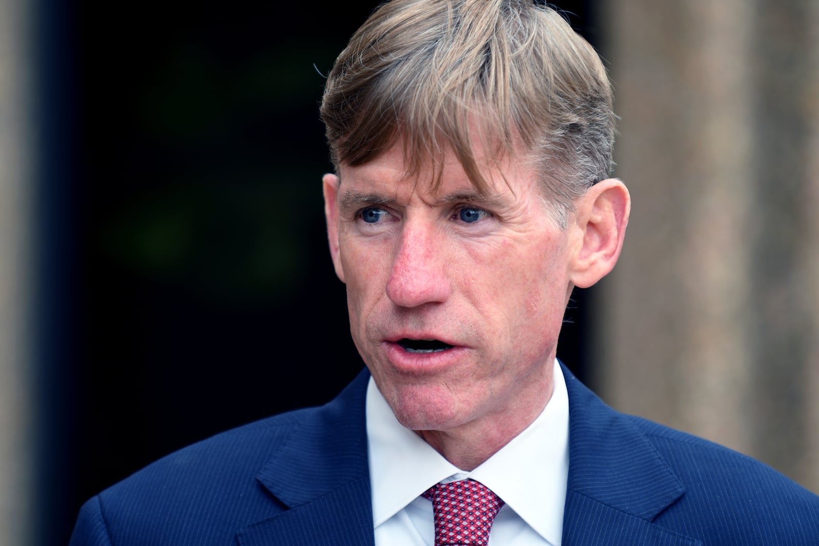 Boulder County District Attorney Michael Dougherty speaks during a news conference in Boulder, Colo., on Thursday, June 5, 2025. (AP Photo/Thomas Peipert)