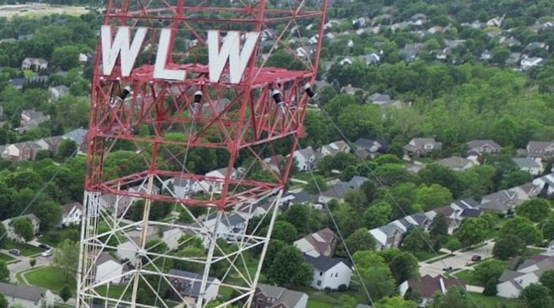 At 710 Tylersville Road, Tower Park is on the grounds surrounding the 747-foot-tall, diamond-shaped, 50,000 watt radio tower built by Blaw-Knox that has serviced Newsradio 700 WLW since the 1920s. NICK GRAHAM/STAFF