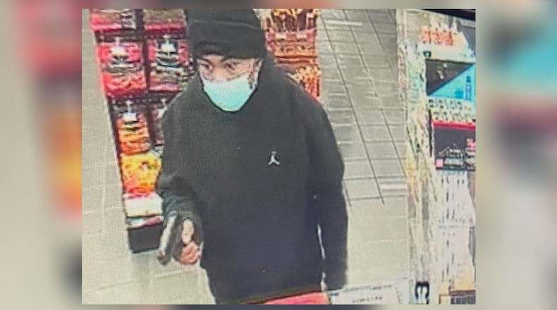 Store photo of a suspect in a robbery Sunday night at a Franklin Shell Station. FRANKLIN POLICE DEPARTMENT