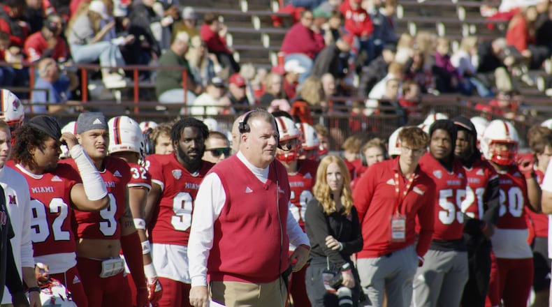 Miami University head coach Chuck Martin became the winningest coach in Miami football history with a win over Central Michigan University on Oct. 26.