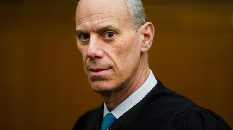 FILE - U.S. District Judge James Boasberg, chief judge of the United States District Court for the District of Columbia, stands for a portrait at E. Barrett Prettyman Federal Courthouse in Washington, March 16, 2023. (Carolyn Van Houten/The Washington Post via AP, File)