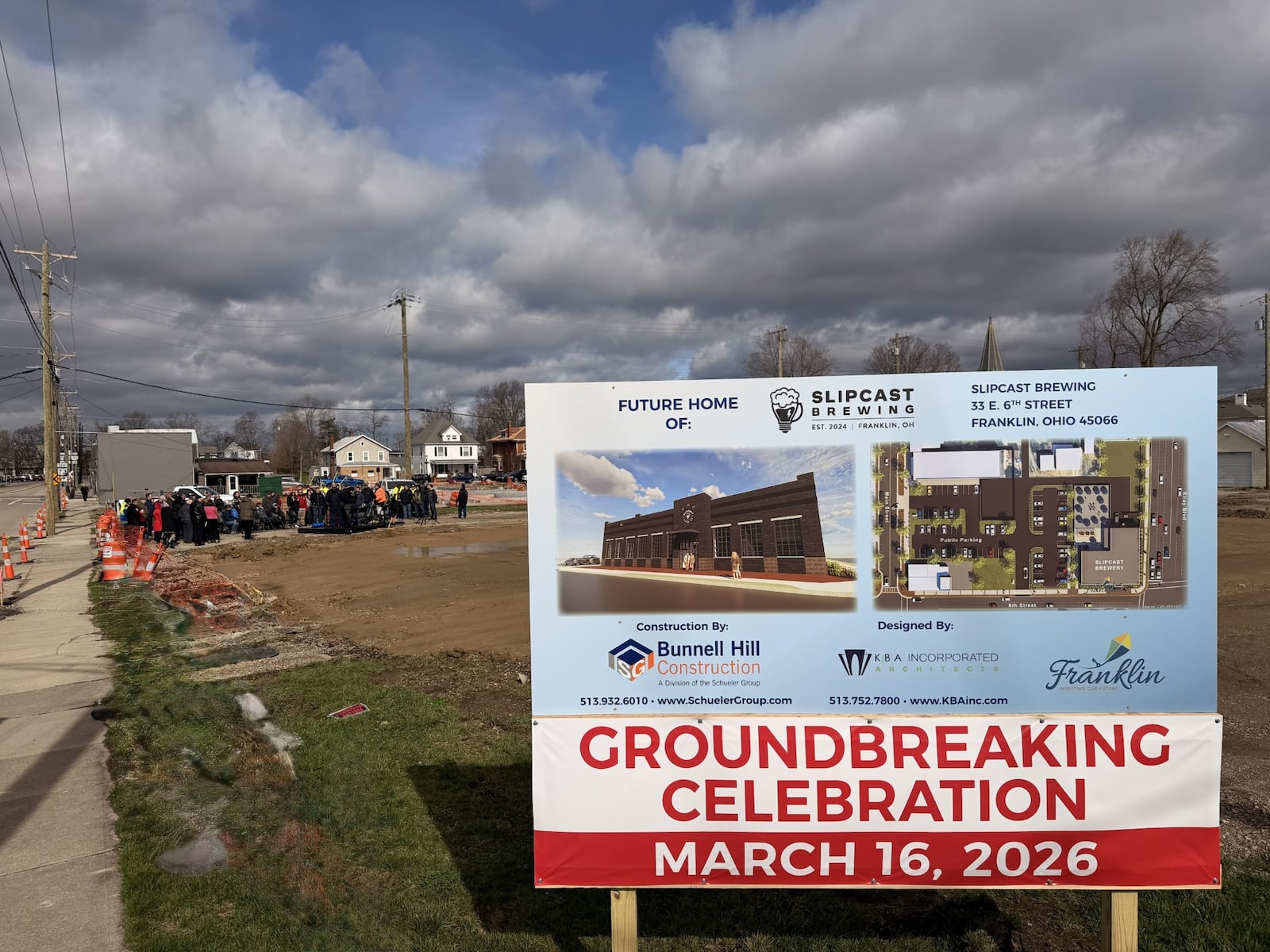 Expected to open in March 2027, Slipcast Brewing will be the first sit-down full-service restaurant that serves alcohol. City leaders consider it a main piece to the city's revitalization. PROVIDED