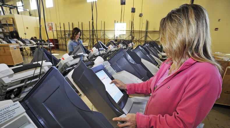 The Butler County Board of Elections is putting together a proposal to purchase new voting machines, but in order to use the new machines in the 2020 presidential election, they must be purchased and in the board’s possession by July, according to the board of elections. Otherwise, the board must wait until 2021 to be able to replace machines that are susceptible to breaking down. NICK GRAHAM/FILE