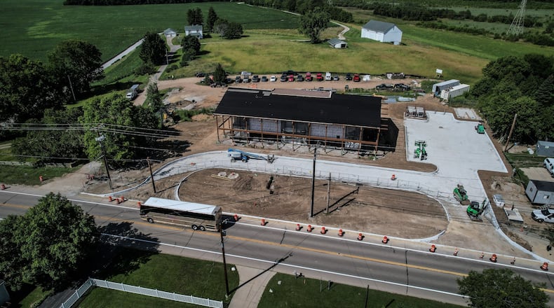 The Great Council State Park Interpretive Center on U.S. 68 in Xenia Twp. is taking shape. The area of Ohio's 76th State Park had a population of around 1,000 Shawnee people between 1777 and 1780. The site also is near the birthplace of Tecumseh, the 18th century Shawnee chief, warrior and orator. JIM NOELKER/STAFF