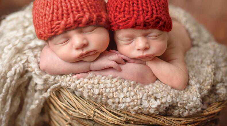 More than 600 babies born at Premier Health hospitals during February, including Atrium Medical Center in Middletown, are receiving red keepsake hats from the American Heart Association to raise awareness of congenital heart defects, the most common type of birth defect in the nation. CONTRIBUTED/PREMIER HEALTH