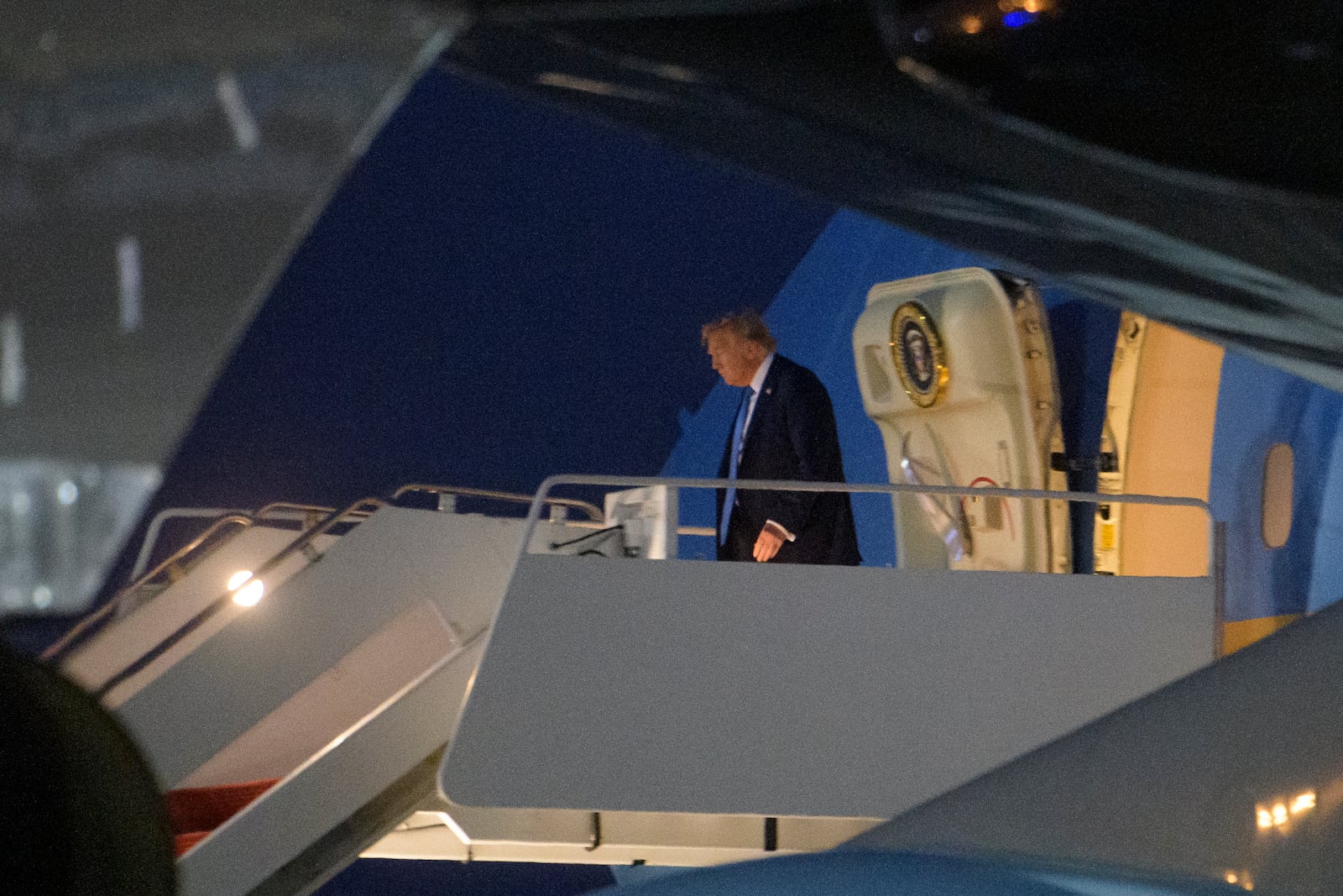 President Donald Trump arrives on Air Force One at Joint Base Andrews, Md., Tuesday, June 17, 2025. (AP Photo/Rod Lamkey, Jr.)