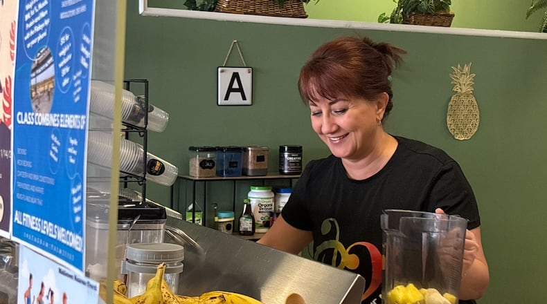 Irina Avdeeva owns Irie Smoothie Cafe at 3429 Pendleton Circle in Middletown with her husband, Peter Ainsworth. It opened in January 2024. BRYN DIPPOLD/STAFF
