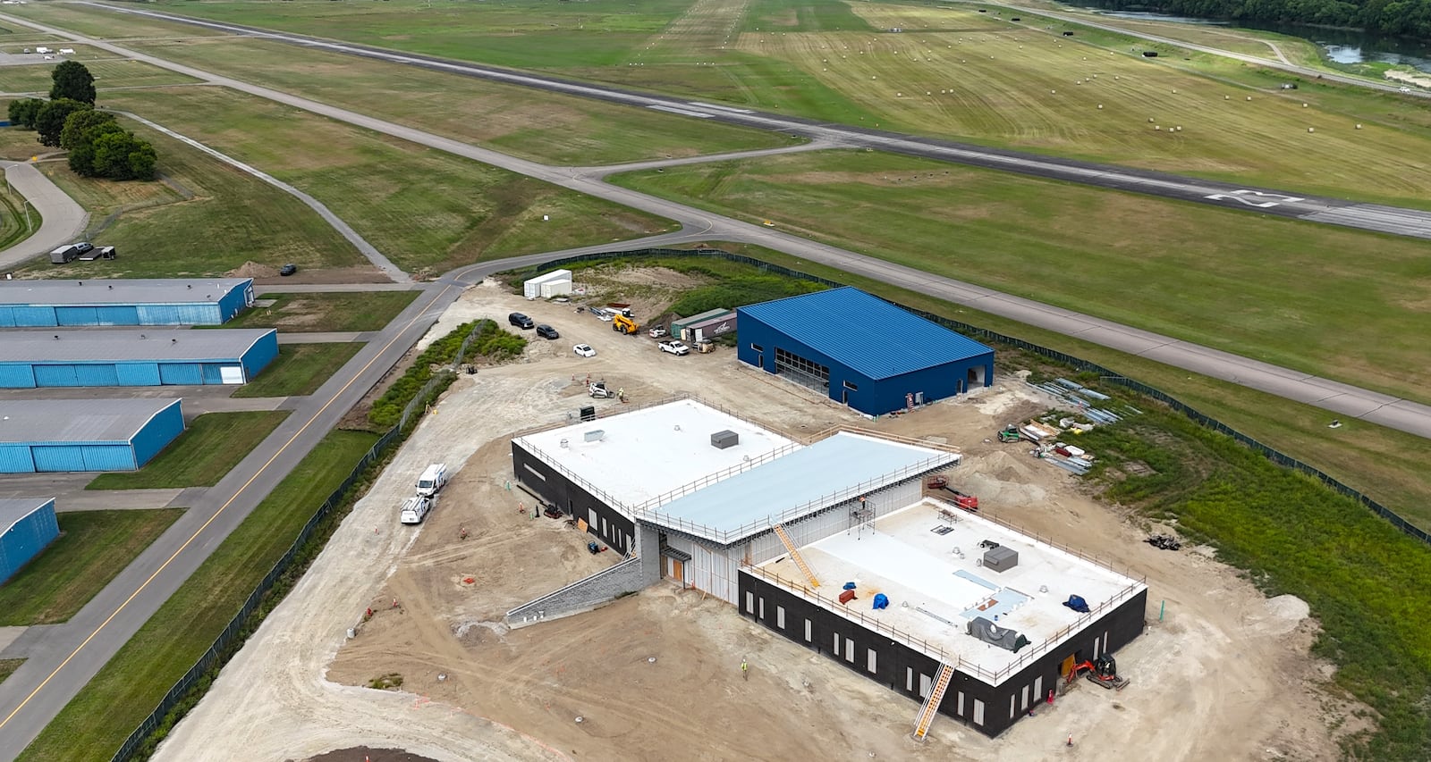 Butler Tech’s $15 million Aviation Hangar is rising from construction dust next to the city’s air strip and teachers and administrators in the fast-growing program recently got their first tour of the state-of-the-art school’s construction site. (Provided)