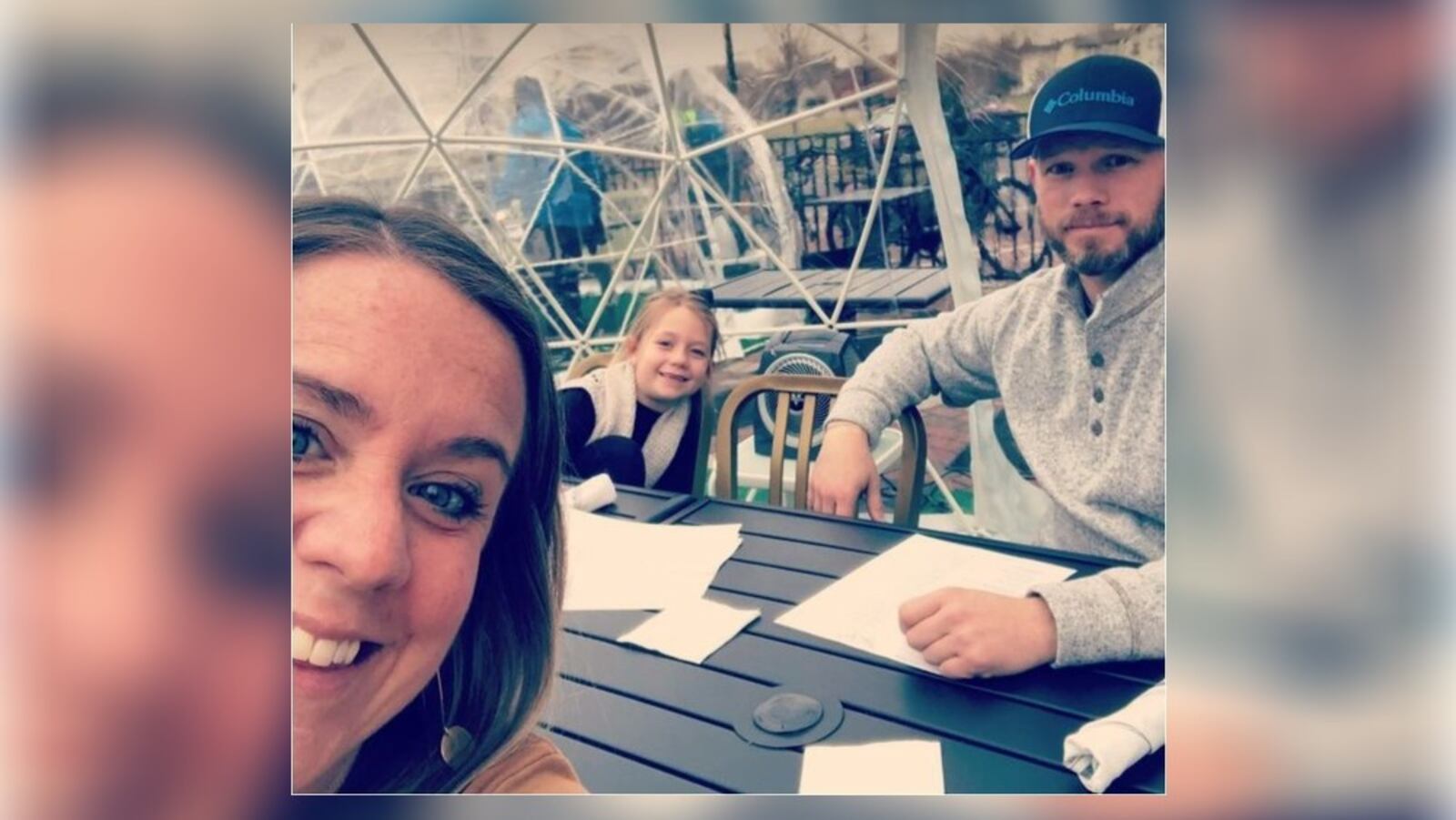 Robin and Jonathan Szary, with daughter Harper Szary, 7, enjoyed dining in an Igloo at Tano Bistro in Hamilton, something Harper called "magical." PROVIDED