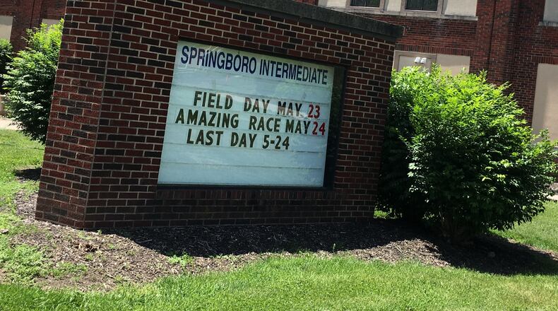Springboro Intermediate School was previously known as Clearcreek High School. Patricia McCandless, who taught high school English there from 1961 to 1969, left an estate of nearly $500,000 to the Springboro Schools for student scholarships. The school district received the gift in May and have been working to learn more about this former teacher who left the district 53 years ago.  FILE PHOTO
The 11-year-old student charged in Warren County’s latest school threat case was riding home on a bus Friday from Springboro Intermediate School. STAFF / LAWRENCE BUDD