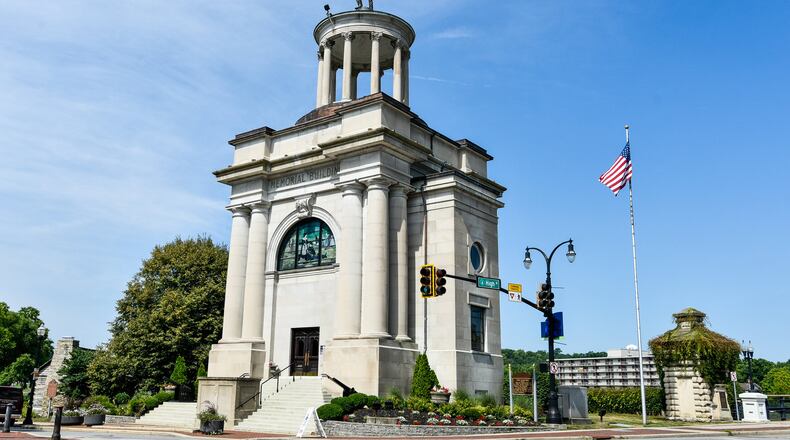 The Butler County Soldiers, Sailors and Pioneers Monument was built by the people of Butler County to honor those who served and who sacrificed their lives in the service of our country.  The monument also celebrates the men and women who first settled Butler County.  The monument is open to the public Thursday, Friday and Saturday from 10 am to 4 pm and Memorial Day, July 4th and Veterans Day. 
The monument is located at One South Monument Avenue in Hamilton at the site Fort Hamilton was located. Construction started in 1902 and the official dedication took place July 4, 1906. 
A 3,500 pound, 14 foot, bronze statue of a Civil War soldier known as "Billy Yank" created by Hamilton sculptor Rudolph Theim stands on top of the monument. NICK GRAHAM/STAFF