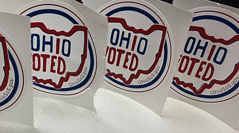 Ohio Voted stickers. MARSHALL GORBY\STAFF