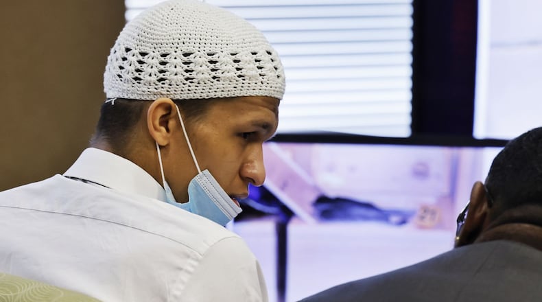 Cameron Kyles Tuesday, Aug. 24, during his murder trial in Butler County Common Pleas Court. NICK GRAHAM/STAFF