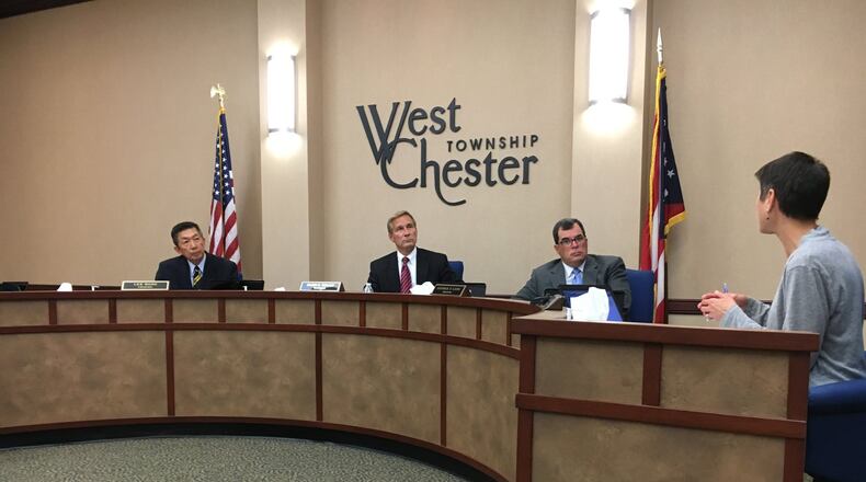 West Chester Twp. trustees Lee Wong, Mark Welch and George Lang listened for seven months to residents who oppose a drug rehab facility that is now the subject of a federal lawsuit. DENISE CALLAHAN/STAFF