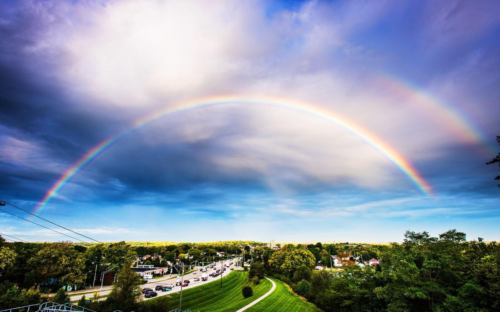 A double rainbow is visible over the city of Hamilton October 10, 2018. NICK GRAHAM/STAFF