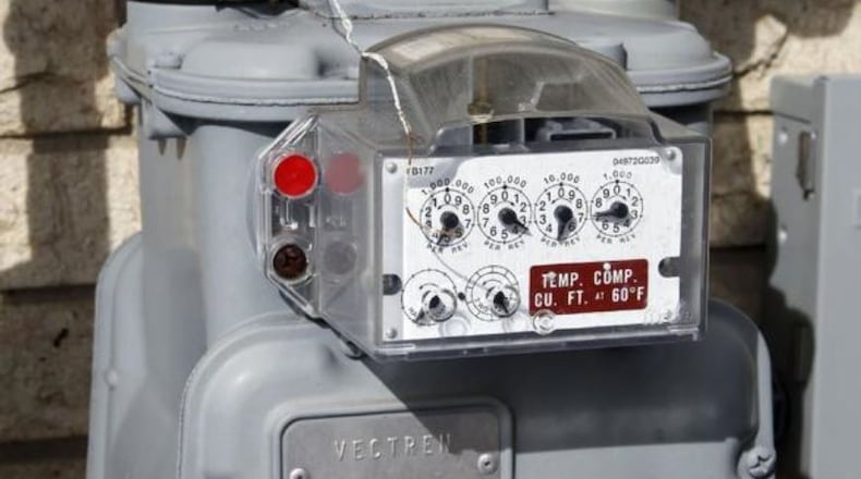 The little pointers on the natural gas meters of homes and apartments have been busy spinning more than usual during the recent deep freeze and home heating costs are on the rise. TY GREENLEES / STAFF