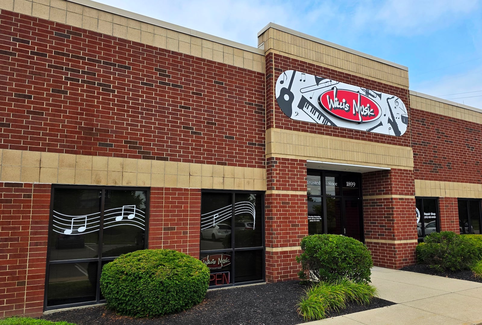 The new Willis Music location at 9482 Meridian Way in West Chester Township features a large variety of brass and wind instruments, percussion, guitars, repair shop, lessons and more. NICK GRAHAM/STAFF