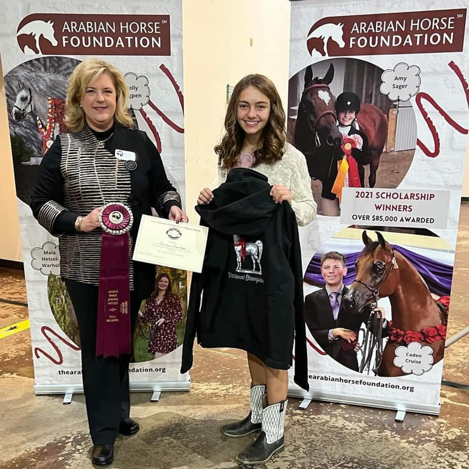 Talawanda sophomore Cecilia Guenther was the Talawanda/Butler Tech chapter’s top judging team member at the National Arabian Horse Association competition. She earned a $750 scholarship to any college of her choice as well as an embroidered jacket as her prize. CONTRIBUTED