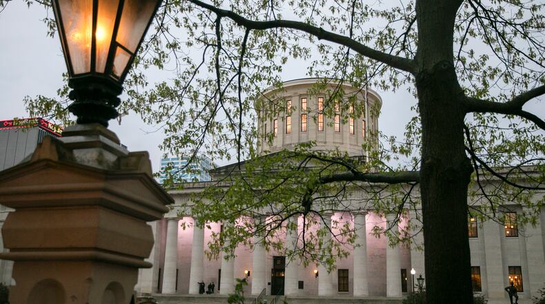 FILE -- The Ohio Statehouse in Columbus, Ohio, April 21, 2023. Backers of a proposal to establish a right to abortion in the Ohio Constitution submitted enough valid signatures to put the question on the November ballot. (Maddie McGarvey/The New York Times)