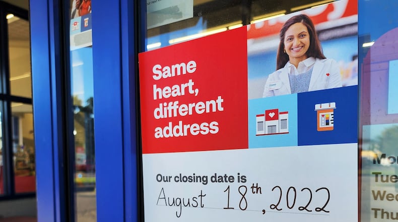 The CVS pharmacy located at 1115 High Street in Hamilton will close Thursday, Aug. 18, 2022, as part of a national store reorganization announced last year. NICK GRAHAM/STAFF
