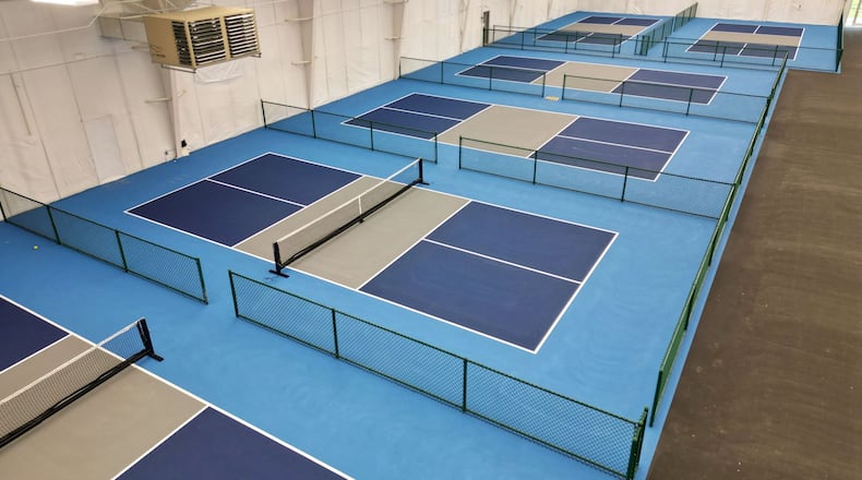 Construction continues on The Pickle Lodge pickleball complex in West Chester Township. NICK GRAHAM/STAFF