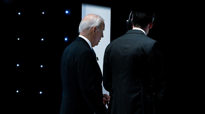 FILE — U.S. President Joe Biden before the first presidential debate in Atlanta, June 27, 2024. The president cleared the way for a successor. He endorsed Vice President Kamala Harris, but there could still be a contest to determine who the nominee will be. (Kenny Holston/The New York Times)