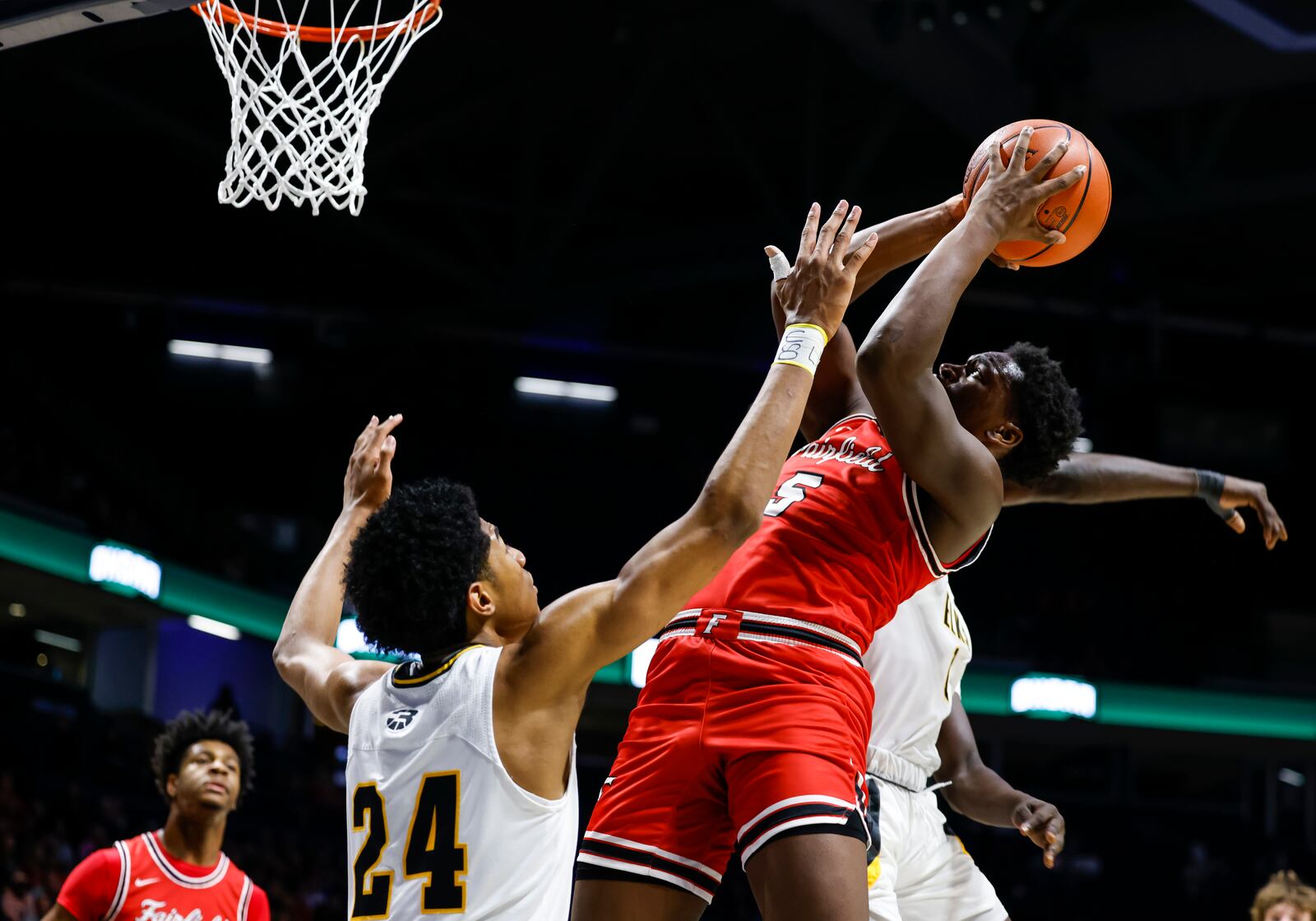 Fairfield's Ray Coney goes up for a shot during their Division I regional final basketball game against Centerville Saturday, March 11, 2023 at Xavier University's Cintas Center. Centerville won 64-53. NICK GRAHAM/STAFF