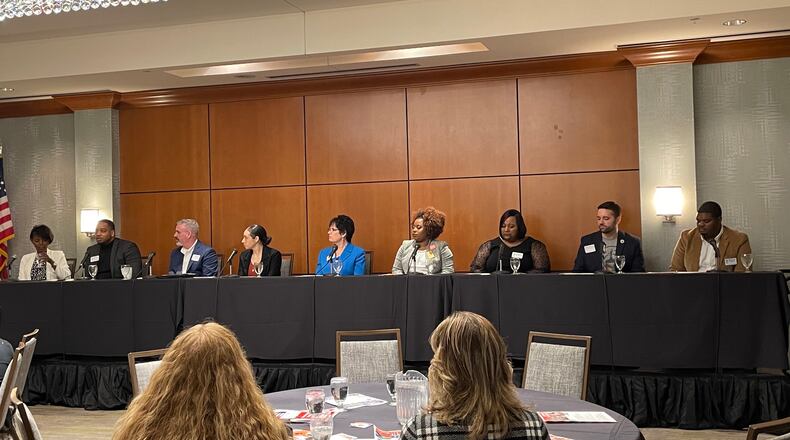 The Greater Hamilton Chamber Commerce hosted at the Courtyard by Marriott in Hamilton the inaugural Champions of Diversity event. Nine panelists discussed ways to intentionally approach diversity and inclusion. MICHAEL D. PITMAN/STAFF