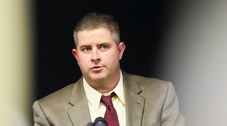In this 2015 file photo, Matthew Von Stein participates in a forum when he was a candidate for Hamilton City Council. Von Stein, now a city councilman, has been charged with misdemeanor domestic violence stemming from an incident last month, according to court documents. GREG LYNCH/2015