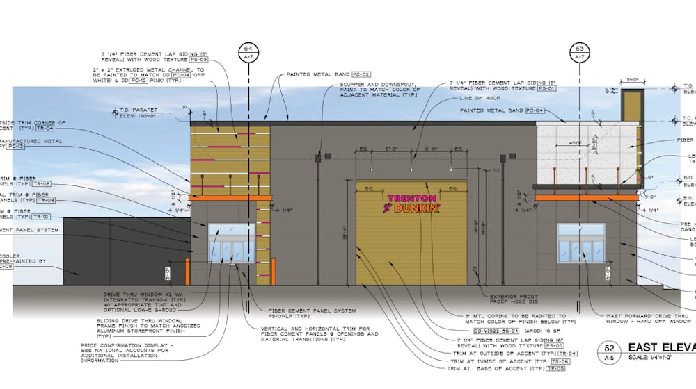 Rendering of upcoming Trenton Dunkin' Donuts at 703 W. State St. CONTRIBUTED