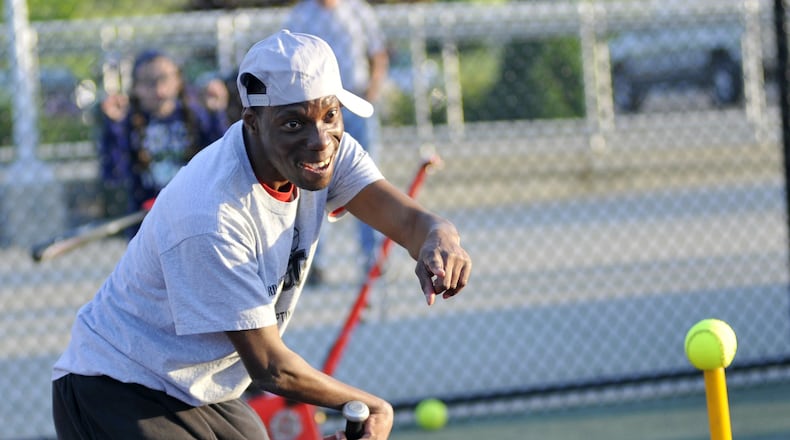 The Joe Nuxhall Miracle League 2020 spring and summer season has been postponed until the novel coronavirus, COVID-19, outbreak is under control in Ohio. Pictured is game action from May 2016 at the Groh Lane field in Fairfield. MICHAEL D. PITMAN/FILE