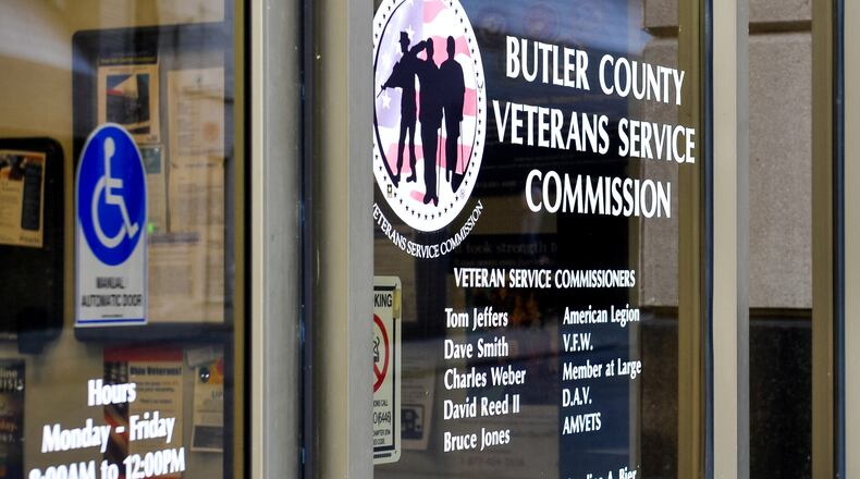Butler County Veterans Service Commission Thursday, May 16, 2019 in Hamilton. The Butler County vet board is starting to branch out into other ways to help veterans, like the proposal to subsidize bus fares for vets who need a way to work. NICK GRAHAM/STAFF