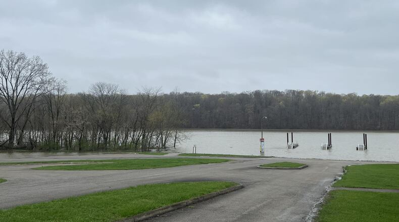 Due to rainfall this weekend and rising lake levels, the marina, beach and boat ramps at Caesar Creek Lake in Warren County are closed today. CONTRIBUTED