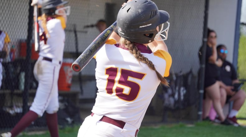 Ross junior Kam Commins takes a swing during a game against Monroe earlier this season. CHRIS VOGT / CONTRIBUTED