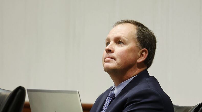 The criminal trial of Butler County Auditor Roger Reynolds, pictured earlier, continued Monday in Butler County Common Pleas Court super courtroom with visiting Judge Daniel Hogan presiding. NICK GRAHAM/STAFF