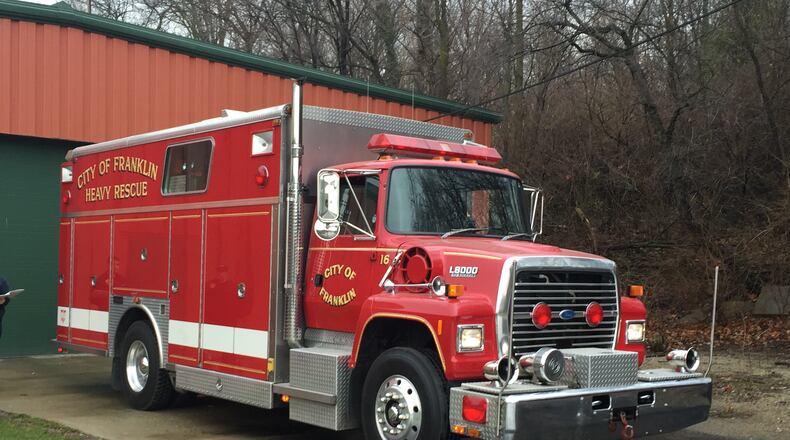 The city of Franklin will be submitting a second federal Assistance to Firefighters grant application to obtain funding to replace this 1991 heavy rescue unit with a combination pumper/rescue unit. Last year, the city’s application was turned down. ED RICHTER/STAFF