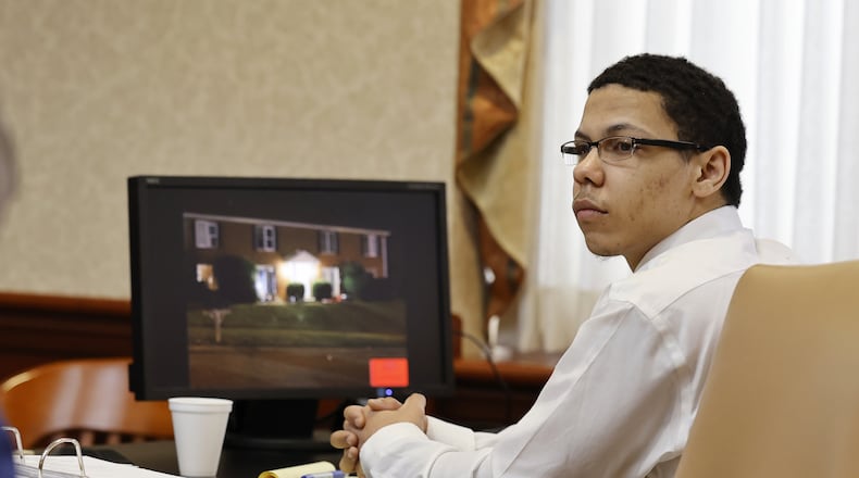 Cameron Wilson of Harrison is charged with murder and felonious assault for allegedly fatally shooting Darrian K. Shamel in Hamilton in 2020. Wilson's trial continued Tuesday in Butler County Common Pleas Court. NICK GRAHAM/STAFF