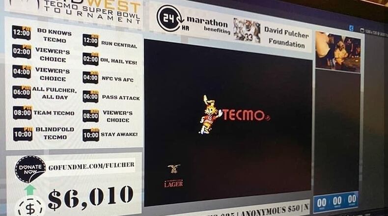 A 24-hour Tecmo Bowl marathon raised more than $6,000 for the David Fulcher Foundation. CONTRIBUTED