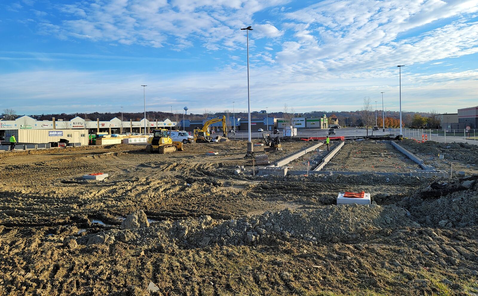 The future Flying Ace Express Car Wash is under construction at the Crossings at Gunn Eden Shopping Center.